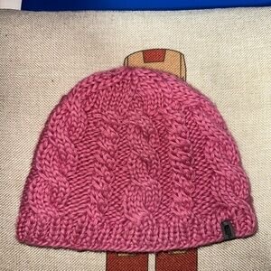 Pink North face beanie